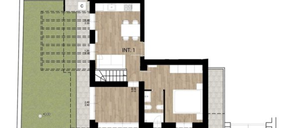 Пентхаус с 2 комнатами в Рим, Италия № 70225 18