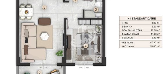 Apartment 1+1 in Gazipasa, Turkey No. 6994 19