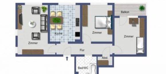 3-Zimmer Wohnung in Düsseldorf, Germany, Nr. 114721 2