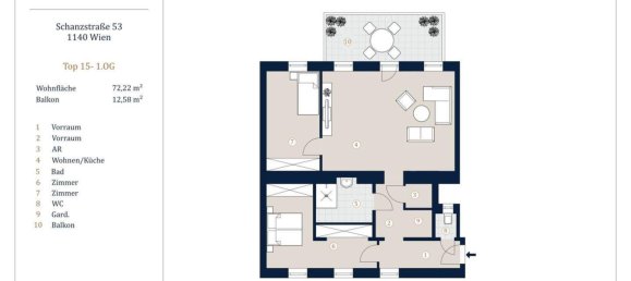 Квартира с 3 комнатами в Пенцинг, Австрия № 161780 8