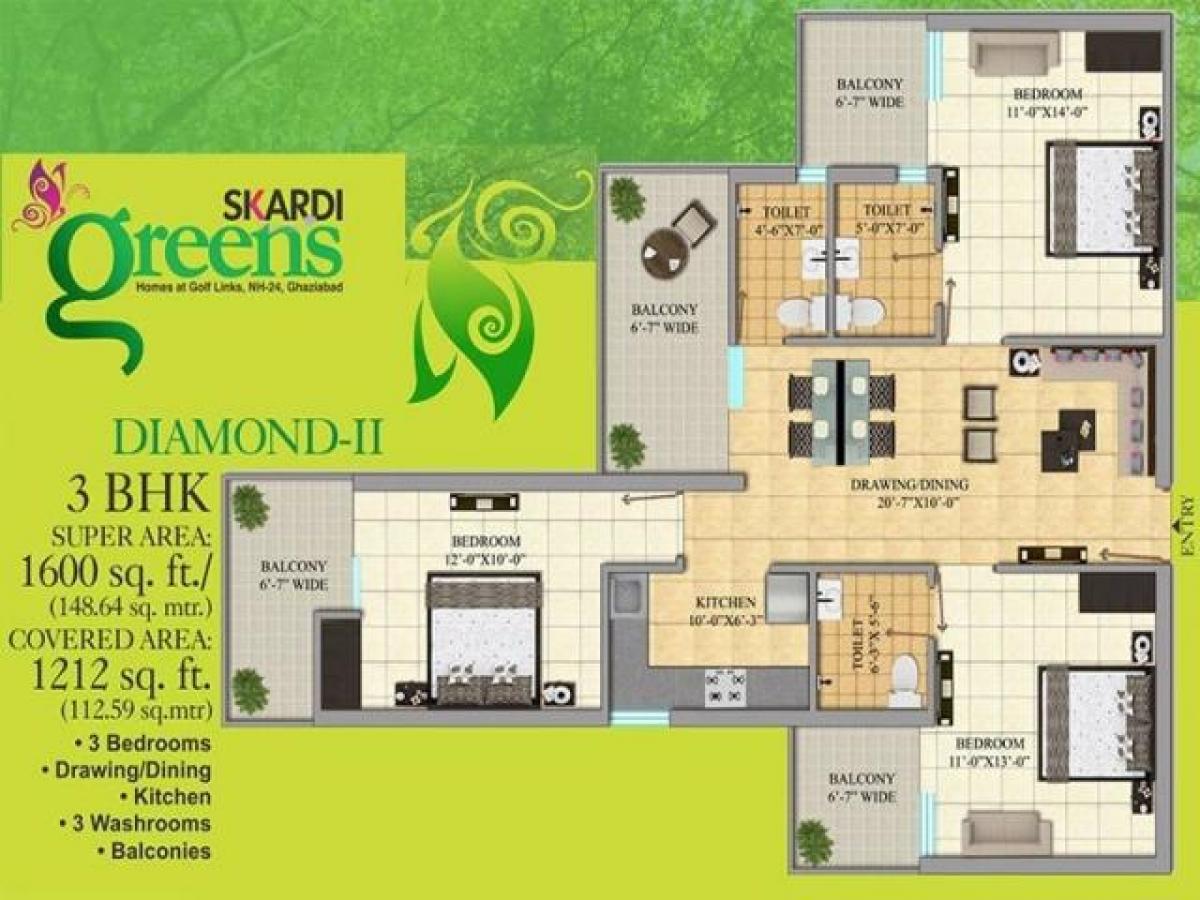 3 bedrooms House in Ghaziabad, India No. 55789