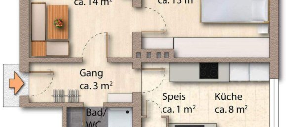 3غرفة شقة في Feldkirch, Austria رقم 226404 13