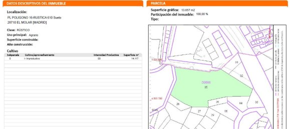  قطعة أرض في El Molar, Spain 13891متر مربع رقم 81886 13