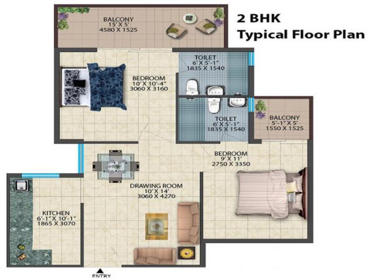 2 bedrooms House in Faridabad, India No. 6859