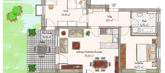 3-salle Appartement à Weilheim-Schongau, Germany No. 268522 8