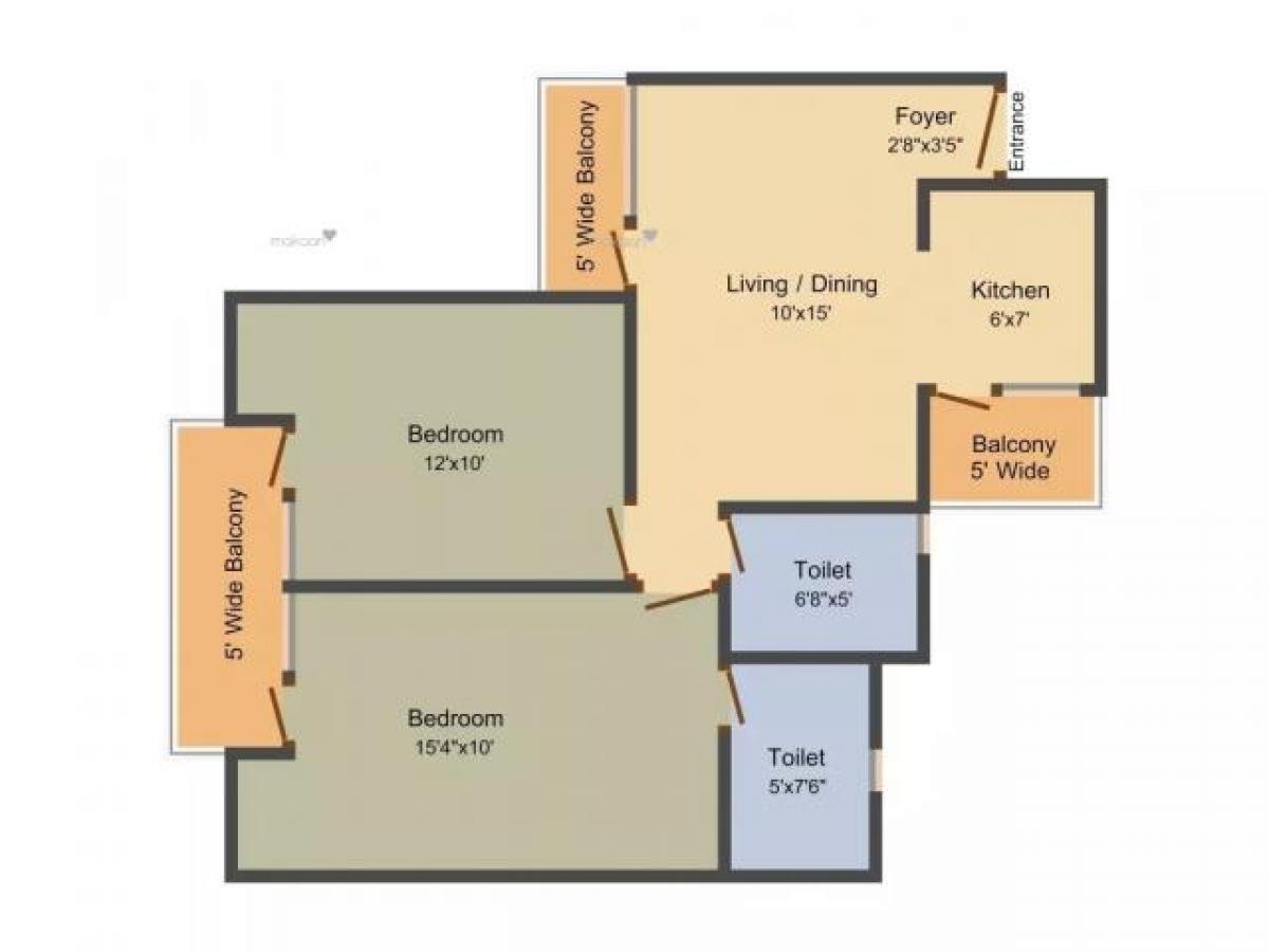 2 غرف نوم منزل في Noida, India رقم 67895