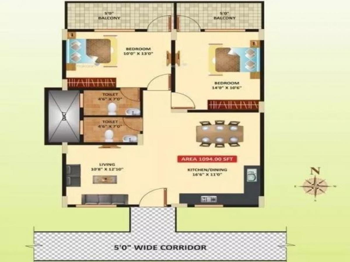 Дом с 2 спальнями в Бангалор, Индия № 798