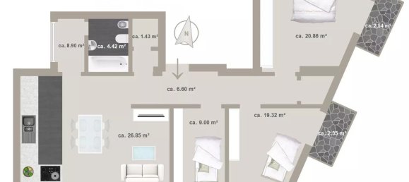 3 rooms Apartment in Trentino-Alto Adige, Italy No. 220211 45