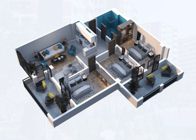 3 غرف نوم شقة في Tbilisi, Georgia رقم 776