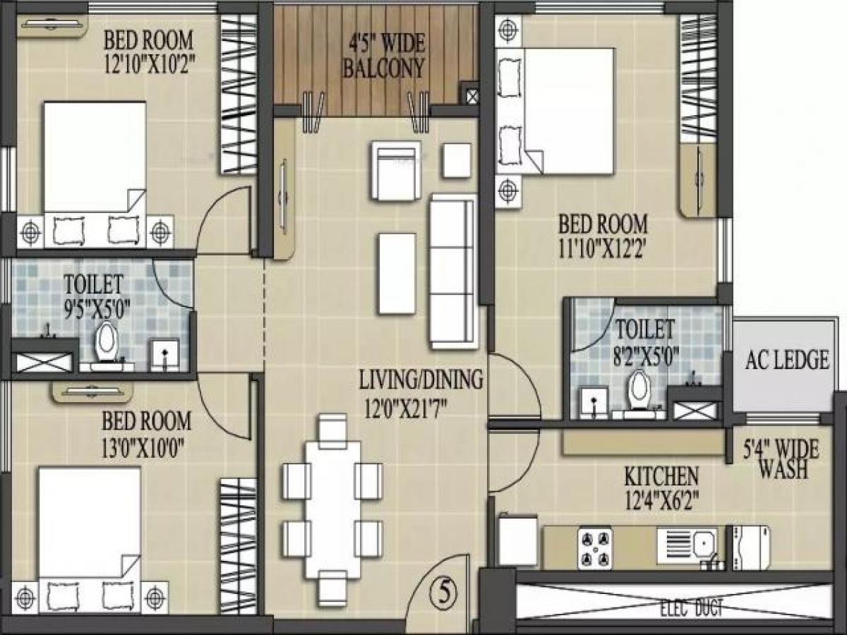 Casa de 3 dormitorios en Kolkata, India No. 44409