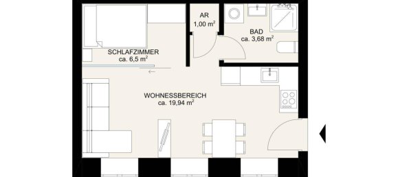 2 rooms Apartment in Rudolfsheim-Funfhaus, Austria No. 195422 3