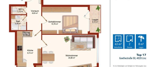 2 rooms Apartment in Linz, Austria No. 221622 16