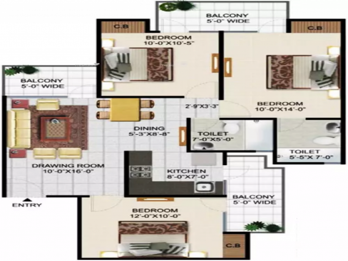 3 غرف نوم منزل في Noida, India رقم 67381