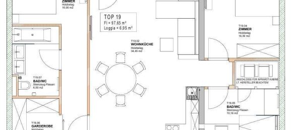 3-salle Appartement à Warth, Austria No. 103446 10