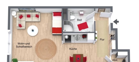 Квартира с 1 спальней в Мангейм, Германия № 23828 2