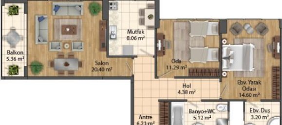 Недвижимость с 2 комнатами в Стамбул, Турция № 21140 19