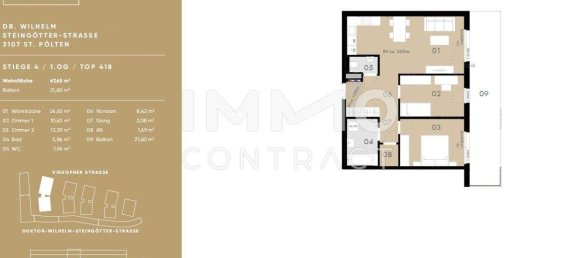 3 rooms Apartment in St. Polten, Austria No. 181244 24