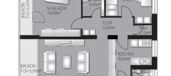 3 rooms Apartment in Augsburg, Germany No. 28642 7