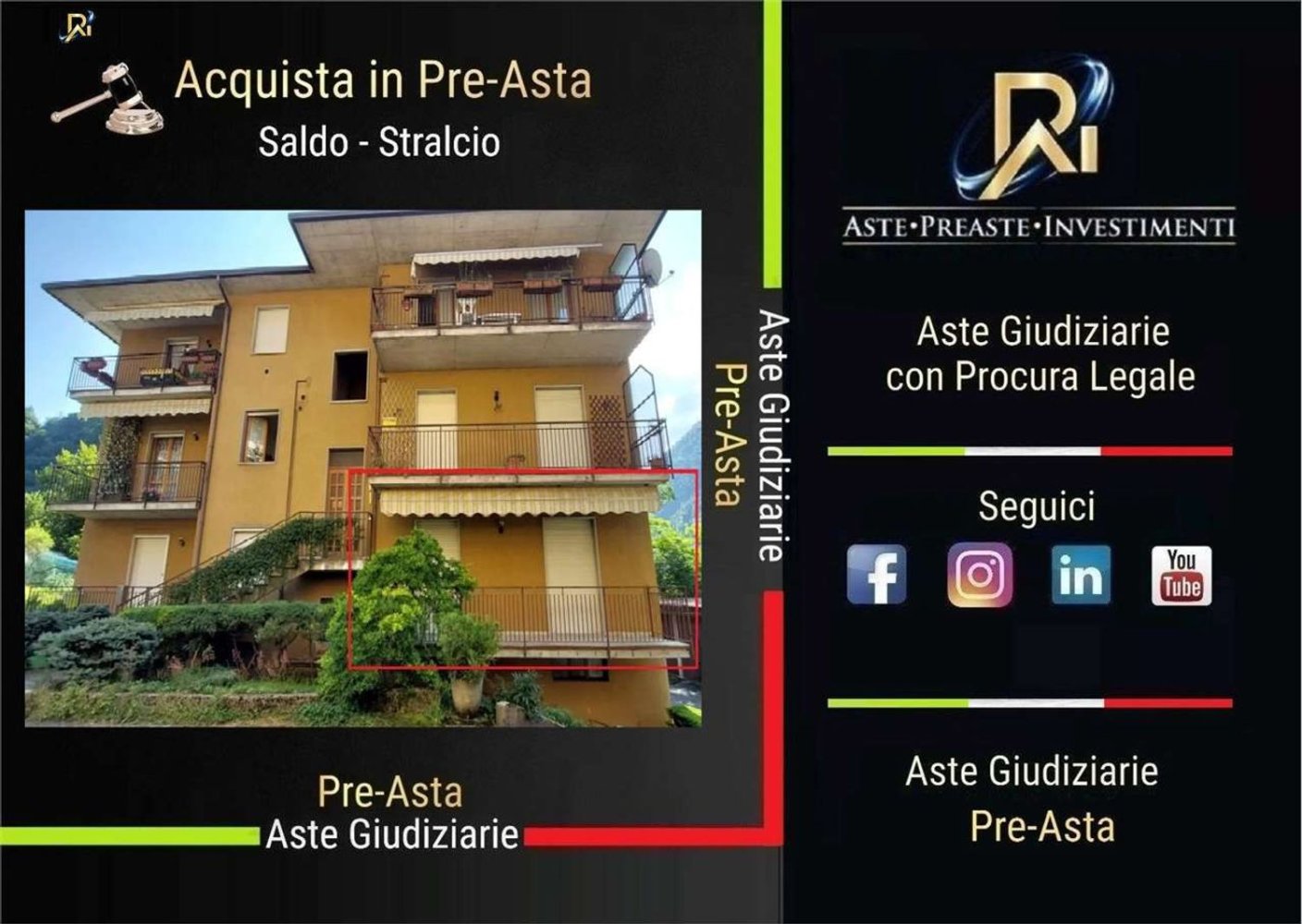 Квартира с 2 комнатами в Понте Носса, Италия № 6090