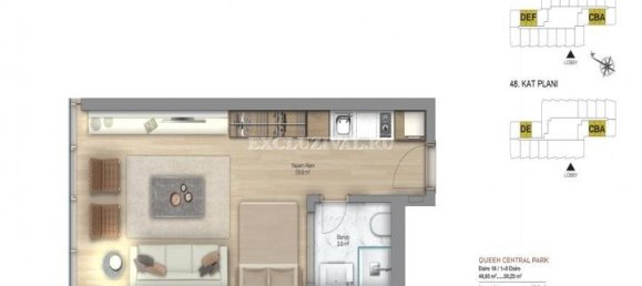 Apartamento 1+1 em Istanbul, Turkey N.º 28375 5