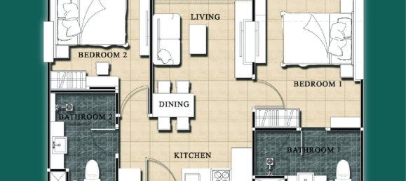 2 bedrooms Apartment in Pattaya, Thailand No. 20201 14