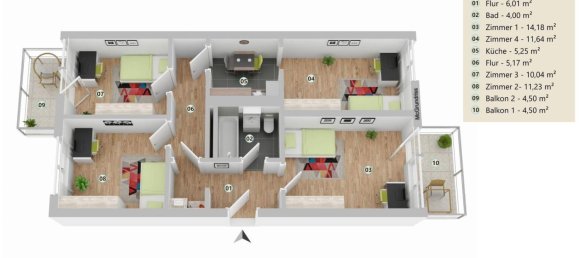 4 bedrooms Apartment in Munster, Germany No. 331150 8