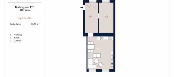 2-Zimmer Wohnung in Favoriten, Austria, Nr. 17981 10