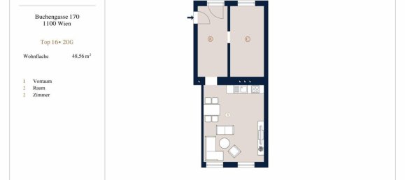 2-Zimmer Wohnung in Favoriten, Austria, Nr. 17981 8