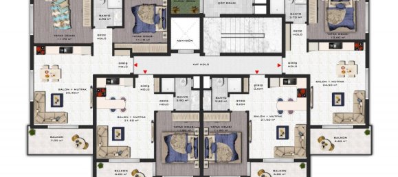 2غرفة شقة في Alanya, Turkey رقم 29944 22