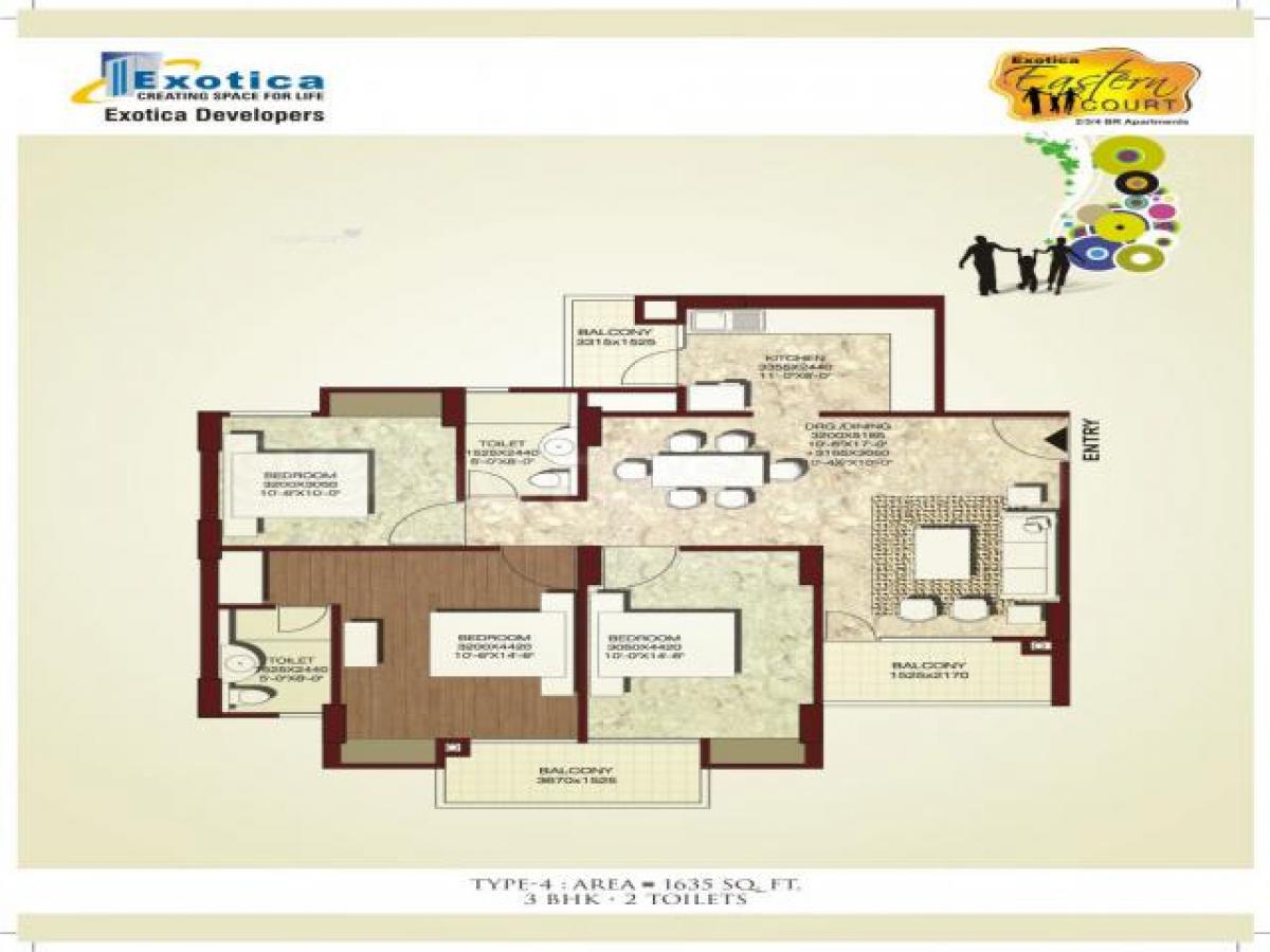 Дом с 3 спальнями в Газиабад, Индия № 55835
