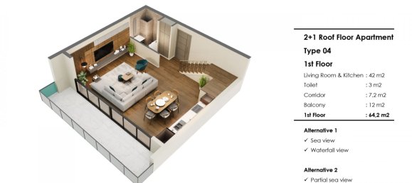 Apartamento de 2 divisões em Muratpasa, Turkey N.º 32391 17