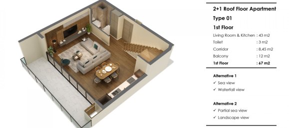 Apartamento de 2 divisões em Muratpasa, Turkey N.º 32391 4