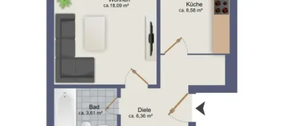 1 غرف نوم شقة في Hamburg-Mitte, Germany رقم 21403 12