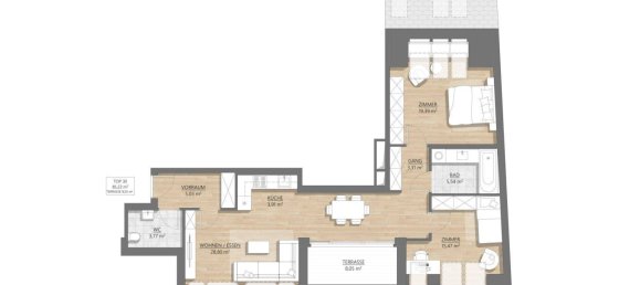 Apartamento de 3 divisões em Wahring, Austria N.º 39793 11