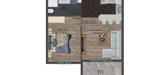 2 rooms Apartment in Demirtas, Turkey No. 29999 4