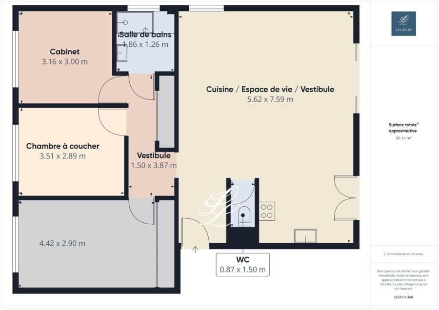 Apartamento de 3 dormitorios en Montreuil, France No. 171407