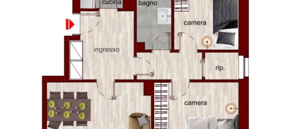 Квартира с 2 спальнями в Милан, Италия № 249124 3