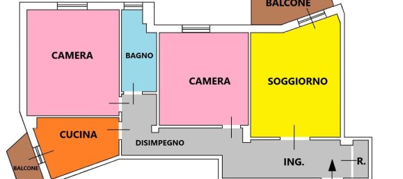 3 rooms Apartment in Rome, Italy No. 113853 2