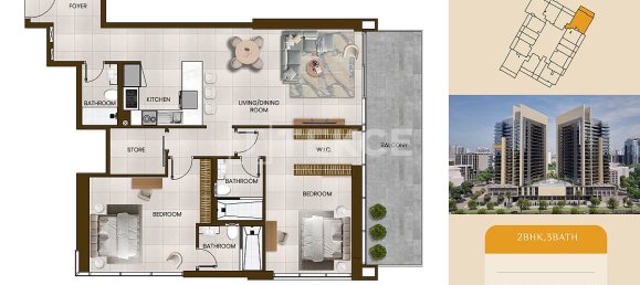Квартира с 1 спальней в Arjan, Дубай, ОАЭ № 124511 20