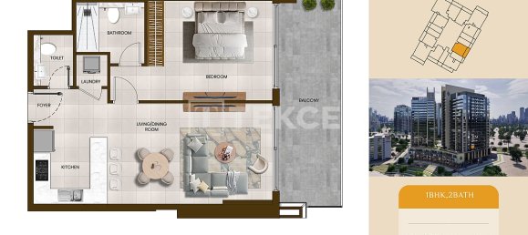 Квартира с 1 спальней в Arjan, Дубай, ОАЭ № 124511 21