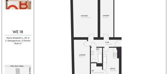 3-salle Appartement à Charlottenburg, Germany No. 74655 3