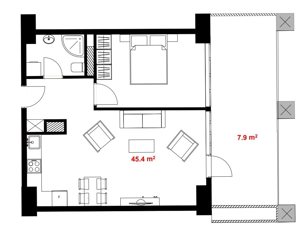 1 bedroom Apartment in Tbilisi, Georgia No. 589
