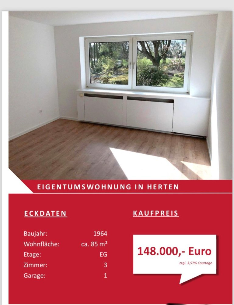 Квартира с 3 комнатами в Рекклингхаузен, Германия № 334689