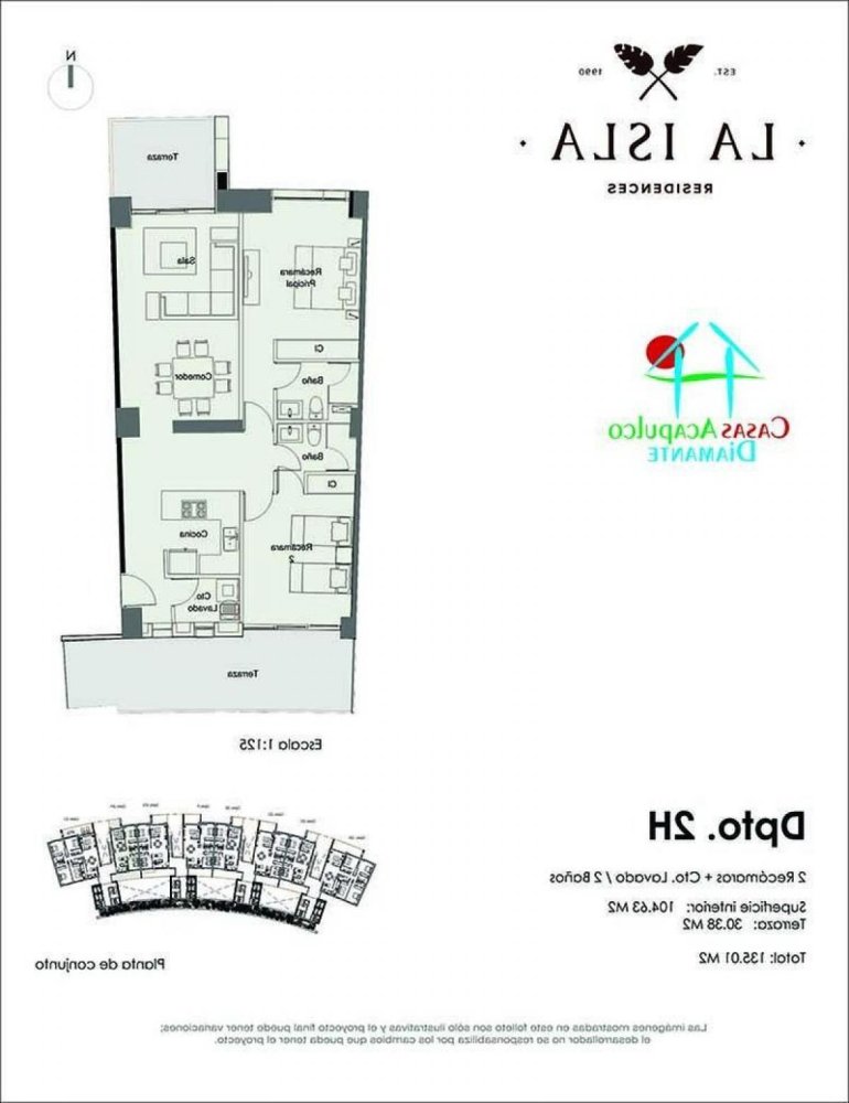 2 غرف نوم شقة في Guerrero, Mexico رقم 149920