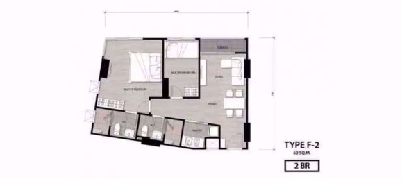 2 Schlafzimmer Eigentumswohnung in NICHE MONO CHAROEN NAKORN Bangkok, Thailand, Nr. 29836 7