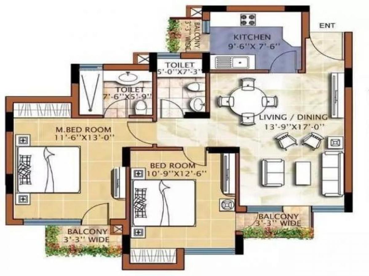 Casa de 2 dormitorios en Noida, India No. 3160