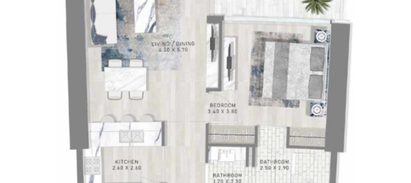 Apartamento de 1 dormitorio en Maritime City, UAE No. 121560 7