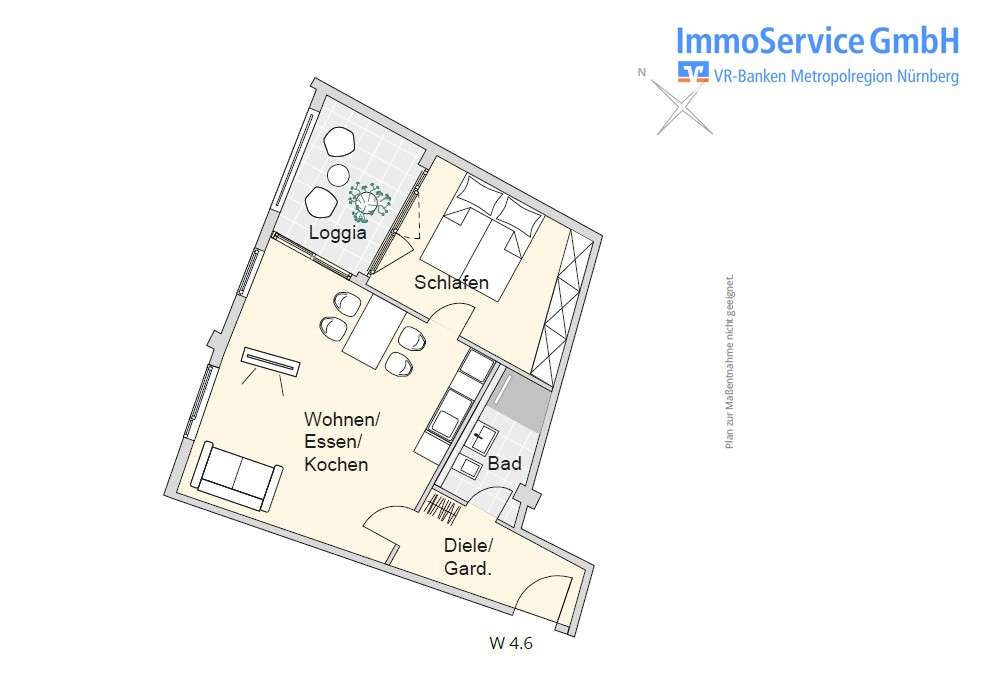 Apartamento de 2 habitaciónes en Nuremberg, Germany No. 181087