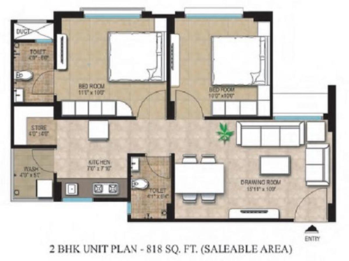 Дом с 2 спальнями в Amdavad, Индия № 10694