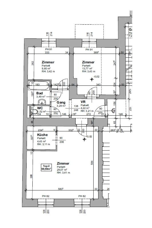 3غرفة شقة في Lend, Austria رقم 19135